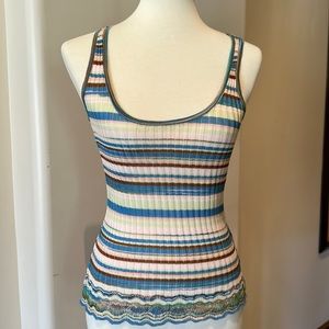 Missing knit top with knit ruffle border